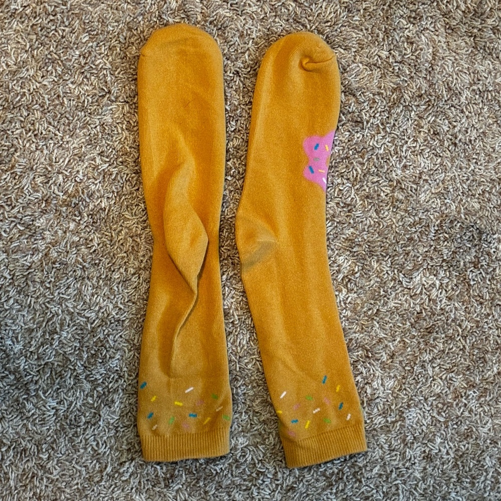 Yellow Doughnut and Sprinkles Fun Dress Socks